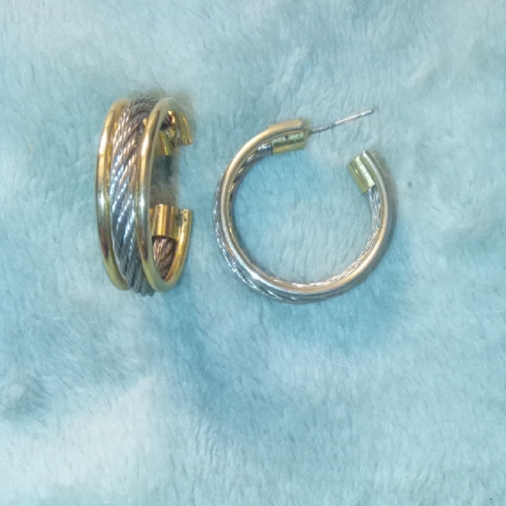 Gold and Silver Hoop Earrings